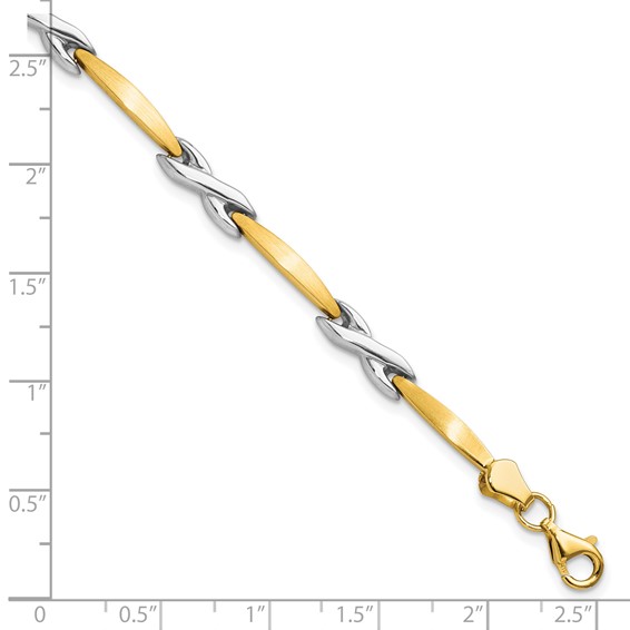 Leslie's 10k Two-tone Polished and Brushed Bracelet