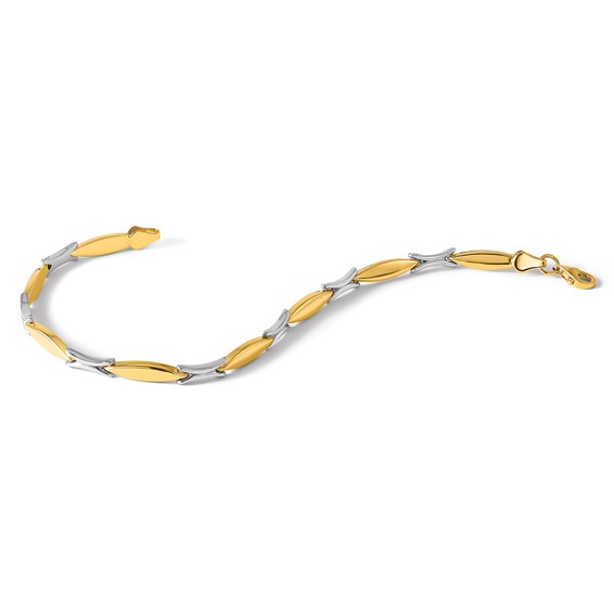 Leslie's 10k Two-tone Polished and Brushed Bracelet