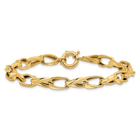 Leslie's 10K Polished Fancy Link Bracelet
