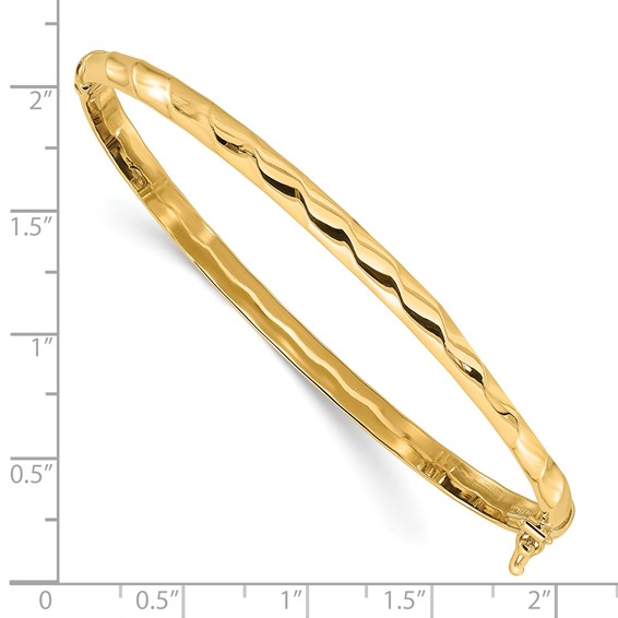 Leslie's 10K Polished Twisted Hinged Bangle