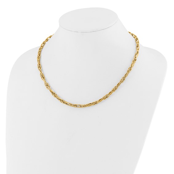 Leslie's 10K Polished Fancy Link w/1in ext. Necklace