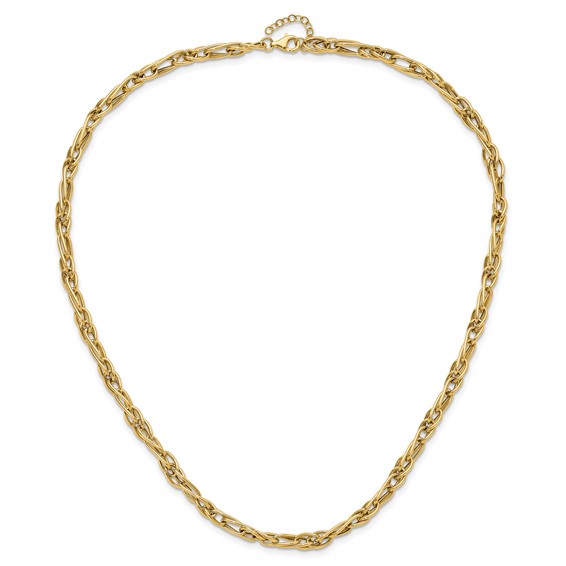 Leslie's 10K Polished Fancy Link w/1in ext. Necklace