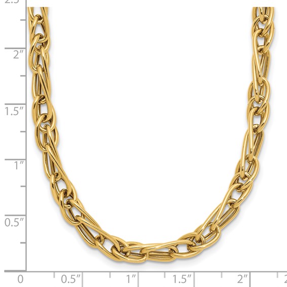 Leslie's 10K Polished Fancy Link w/1in ext. Necklace