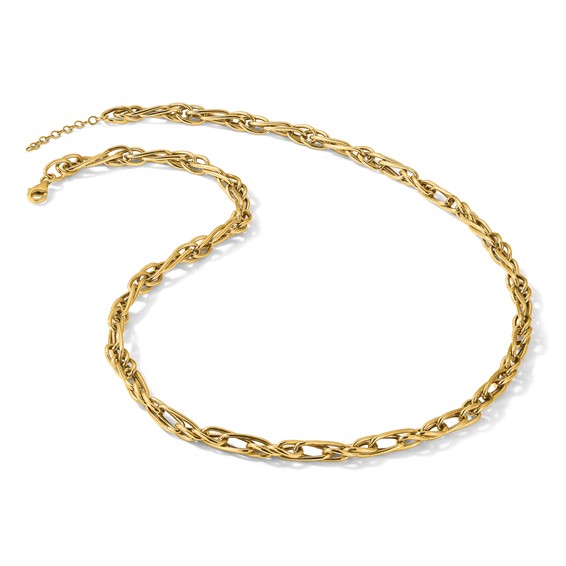 Leslie's 10K Polished Fancy Link w/1in ext. Necklace