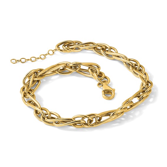Leslie's 10K Polished Fancy Link w/1in ext. Bracelet