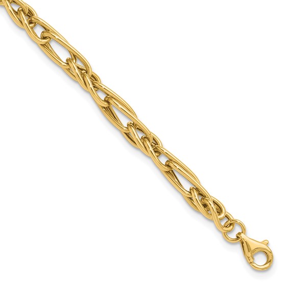 Leslie's 10K Polished Fancy Link w/1in ext. Bracelet
