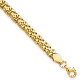 Leslie's 10K Polished Fancy Mermaid Pattern w/1in ext. Bracelet