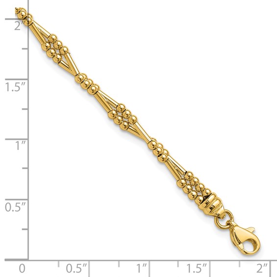 Leslie's 10K Polished Fancy Beaded Bracelet