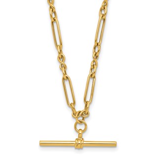 Leslie's 10K Polished Fancy Link Bar Necklace