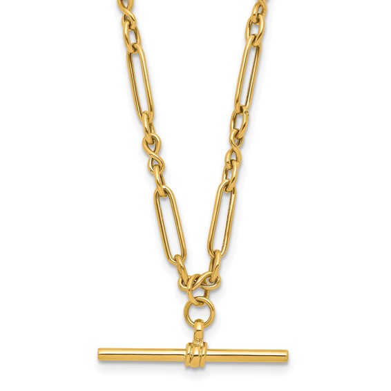Leslie's 10K Polished Fancy Link Bar Necklace