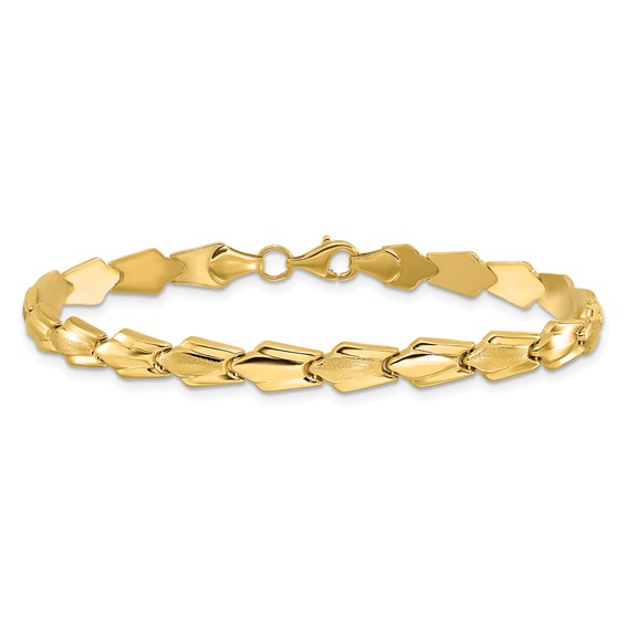 Leslie's 10K Polished and Satin Fancy Link Bracelet