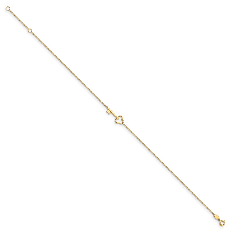 10K Polished Key 9in plus 1in ext. Anklet
