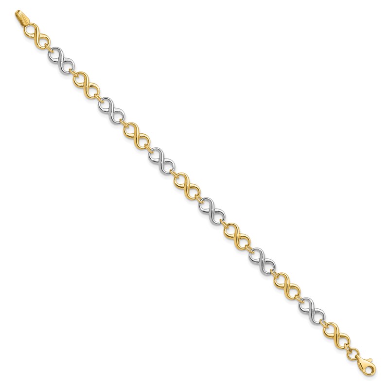 10K Two-tone Polished Infinity Bracelet