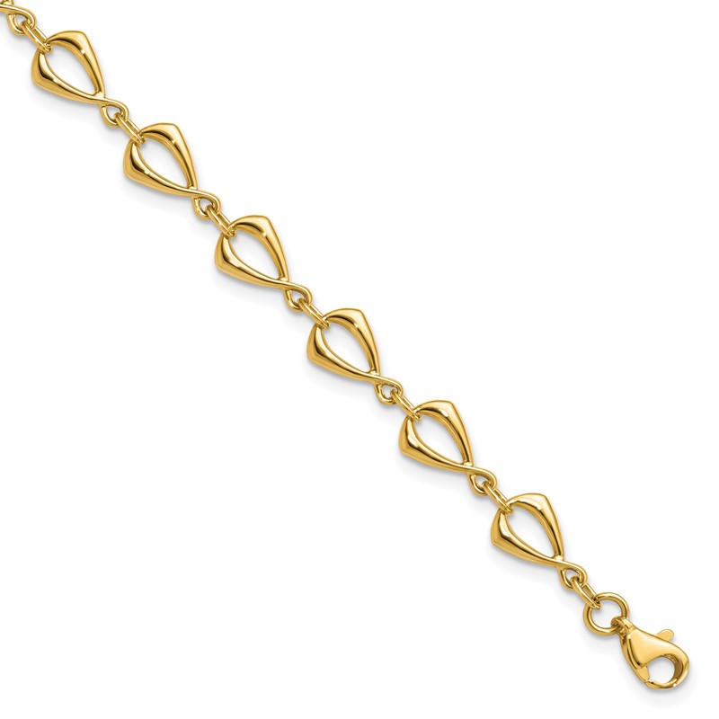 10K Polished Fancy Link Bracelet