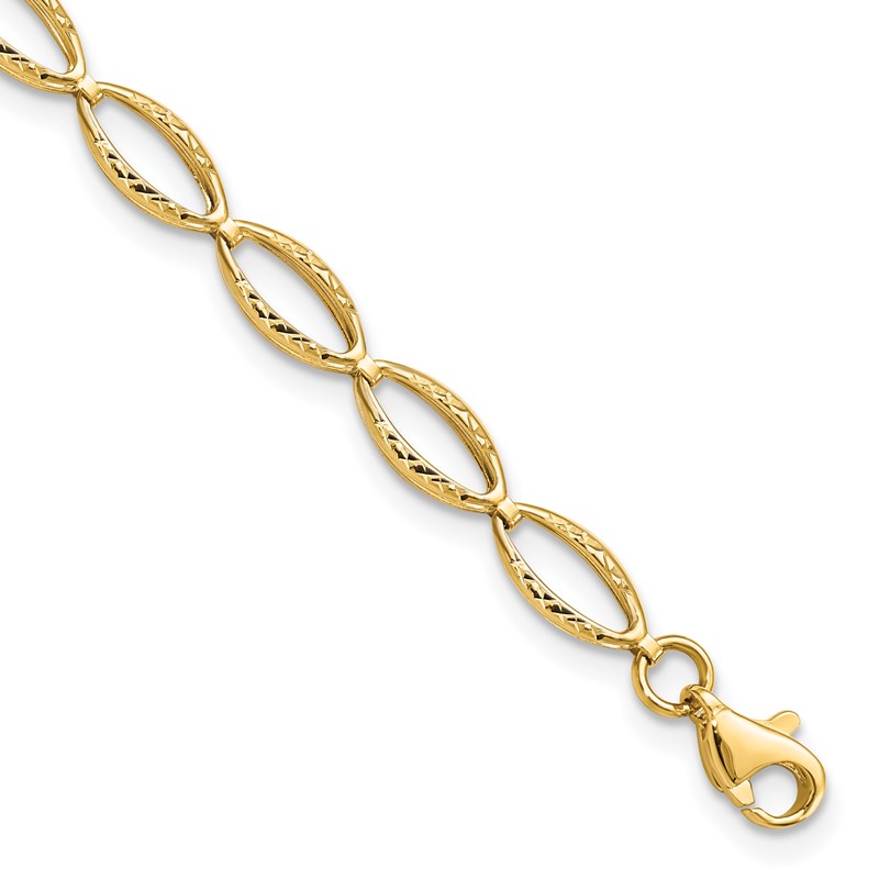 10K Polished and D/C Bracelet