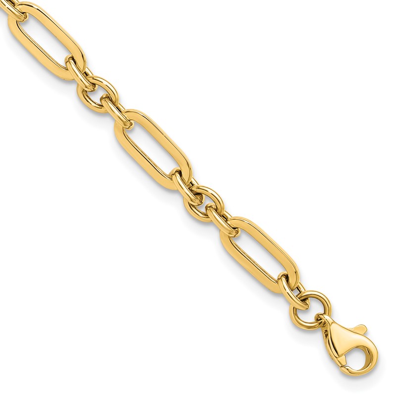 10K Polished Fancy Link Bracelet