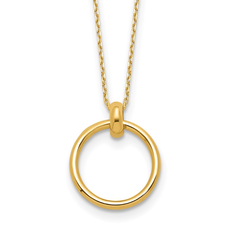 10K Polished Circle Necklace