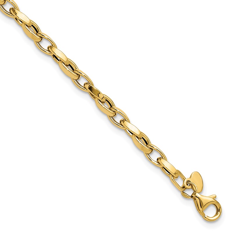 10K Polished Fancy Link Bracelet