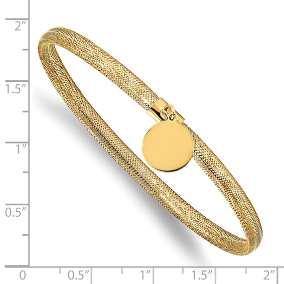 Leslie's 10K Stretch Mesh w/Dangle Charm Bracelet