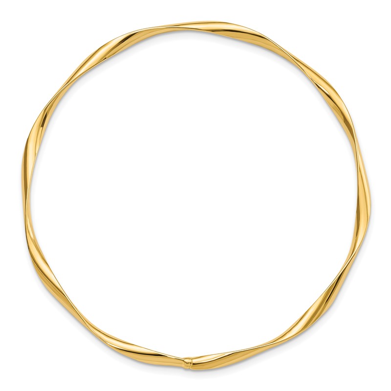 10K Polished Twisted Slip-on Bangle
