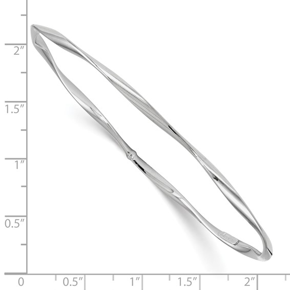 Leslie's 10K White Gold Polished Twisted Slip-on Bangle