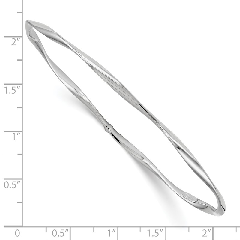 10K White Gold Polished Twisted Slip-on Bangle