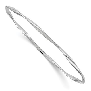 Leslie's 10K White Gold Polished Twisted Slip-on Bangle