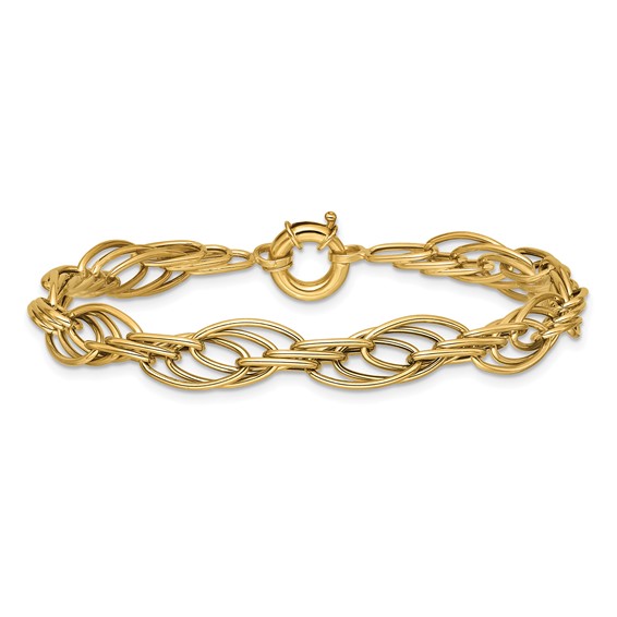 Leslie's 10K Polished Fancy Oval Link Bracelet