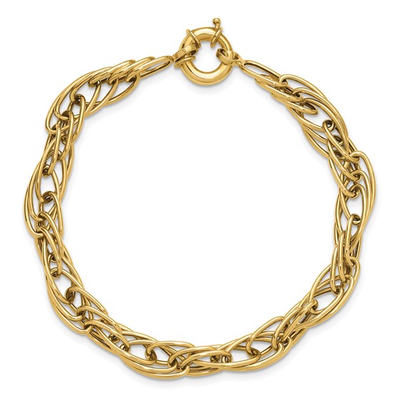 Leslie's 10K Polished Fancy Oval Link Bracelet