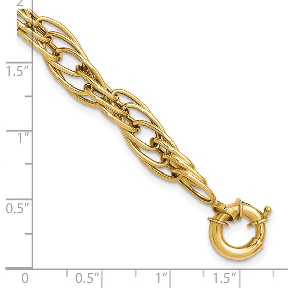 Leslie's 10K Polished Fancy Oval Link Bracelet