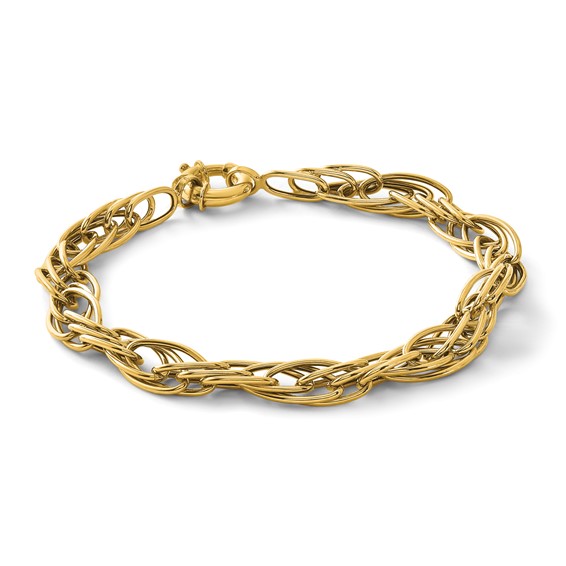 Leslie's 10K Polished Fancy Oval Link Bracelet