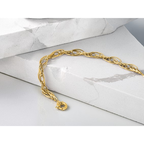 Leslie's 10K Polished Fancy Oval Link Bracelet