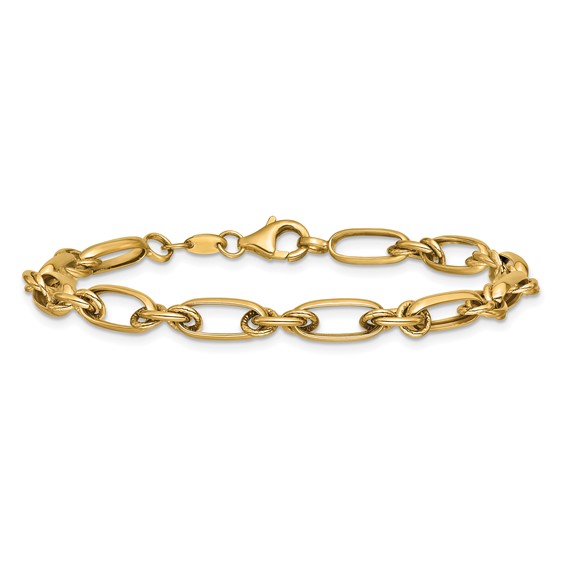 Leslie's 10K Polished Fancy Link Bracelet