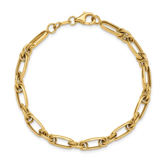 Leslie's 10K Polished Fancy Link Bracelet