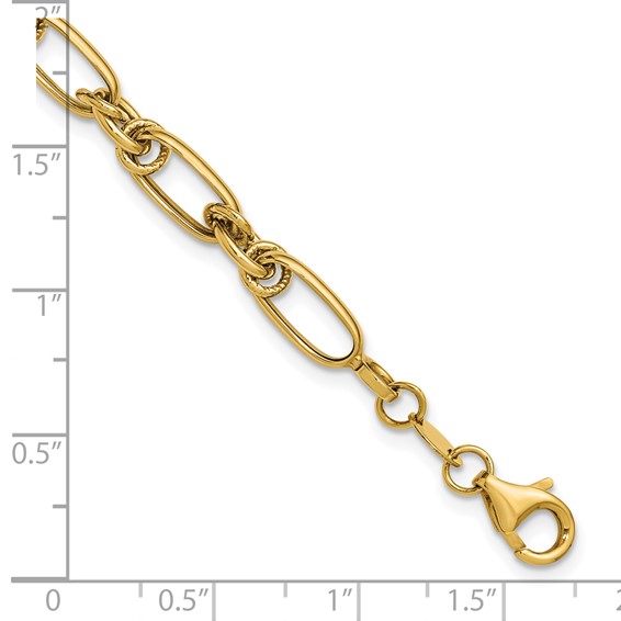 Leslie's 10K Polished Fancy Link Bracelet