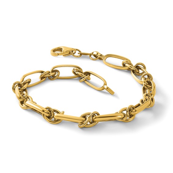 Leslie's 10K Polished Fancy Link Bracelet