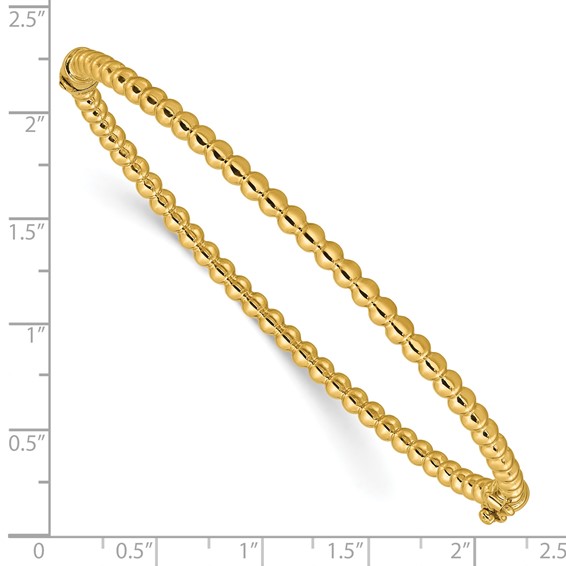 Leslie's 10K Polished Beaded Hinged Bangle
