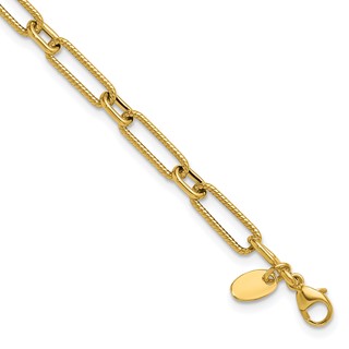 Leslie's 10K Polished and Textured 4.2mm Fancy Link Bracelet
