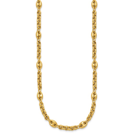 Leslie's 10K Polished Fancy Link Necklace