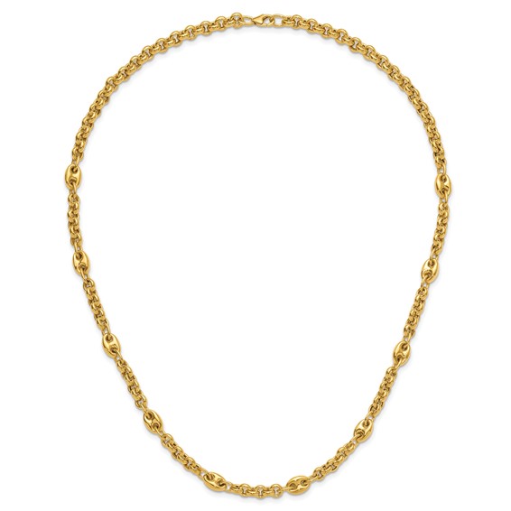 Leslie's 10K Polished Fancy Link Necklace