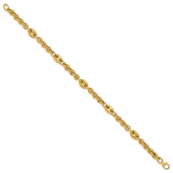 Leslie's 10K Polished Fancy Link Bracelet