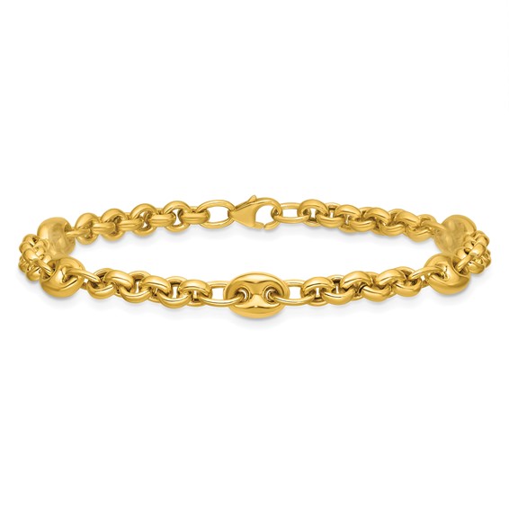 Leslie's 10K Polished Fancy Link Bracelet