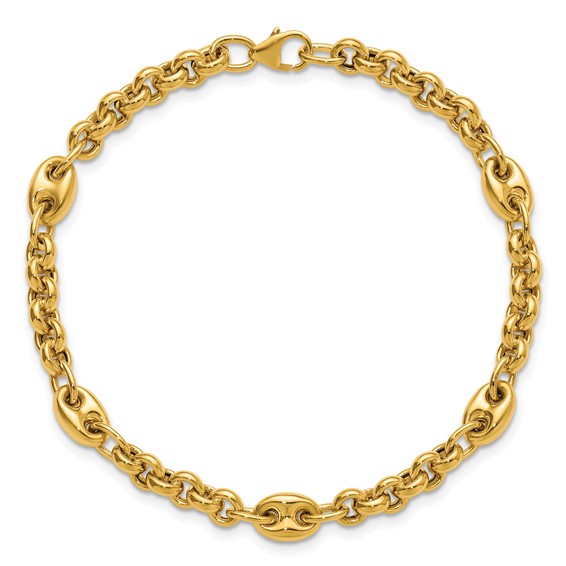 Leslie's 10K Polished Fancy Link Bracelet