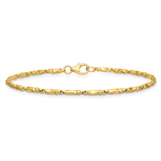 Leslie's 10K Polished Fancy Link Bracelet