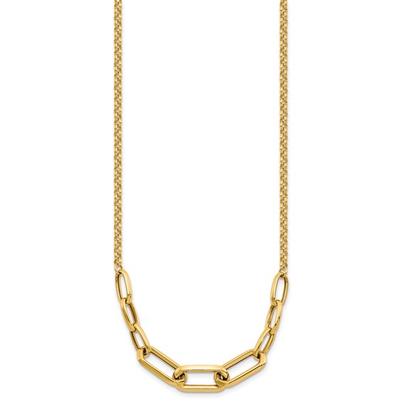 Leslie's 10K Polished Fancy Link Necklace