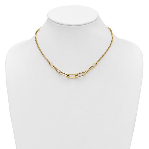 Leslie's 10K Polished Fancy Link Necklace