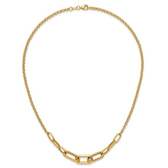 Leslie's 10K Polished Fancy Link Necklace