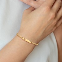10K Polished Solid Chain Solid Plate Curb Link Cut-out Heart 20x5mm Plate 7 Inch ID Bracelet view 5