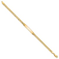 10K Yellow Gold Polished Solid Chain Solid Plate Curb Link 25x5mm Plate ID Bracelet - 8in view 2