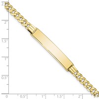 10K Yellow Gold Polished Solid Chain Solid Plate Curb Link 33x7mm Plate ID Bracelet - 7in view 3